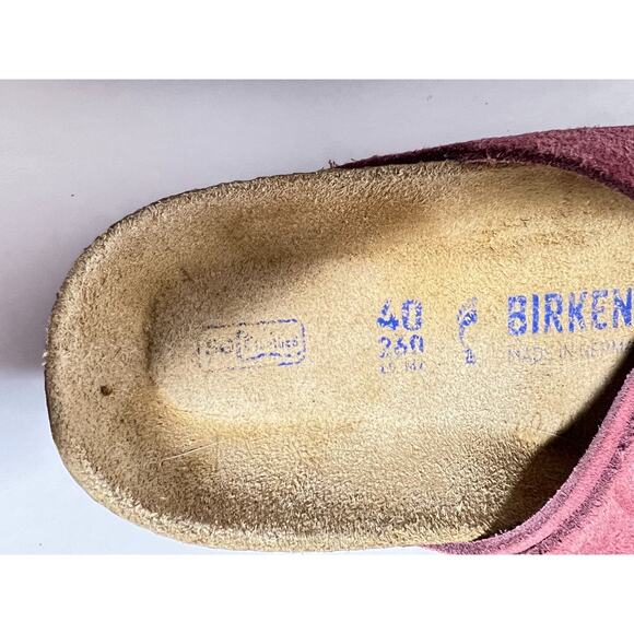 Birkenstock Maroon Suede Lugano Braided Slip On Adjust Sandal 40 Reg-Nar 9-9.5 - Picture 7 of 8